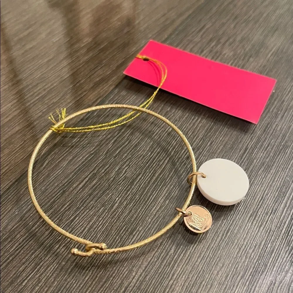 Moon & Lola Gold Bracelet with White Disc with Red Heart Details Valentine’s Day